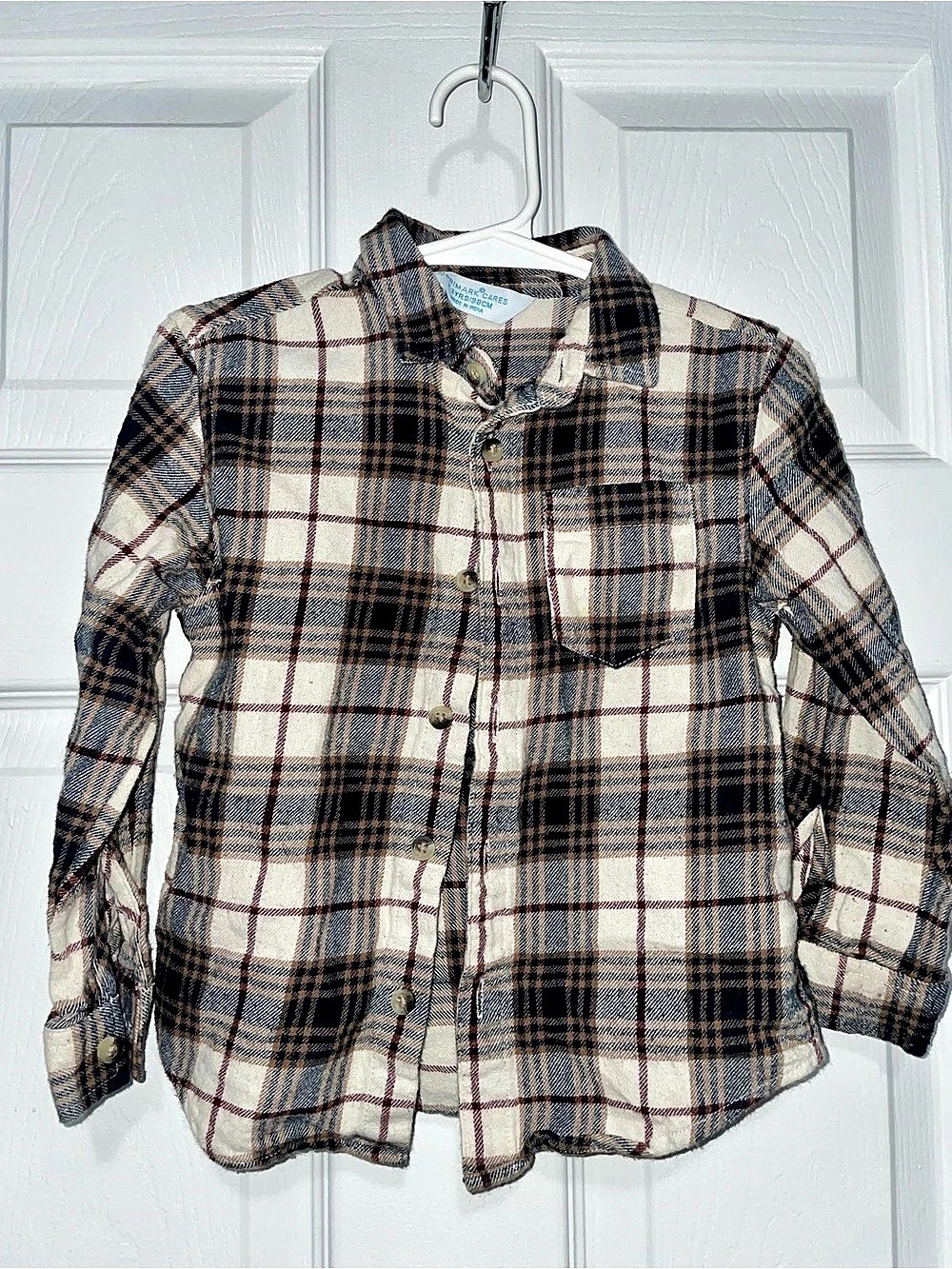 2-3YRS Plaid Jacket in Brown & Cream